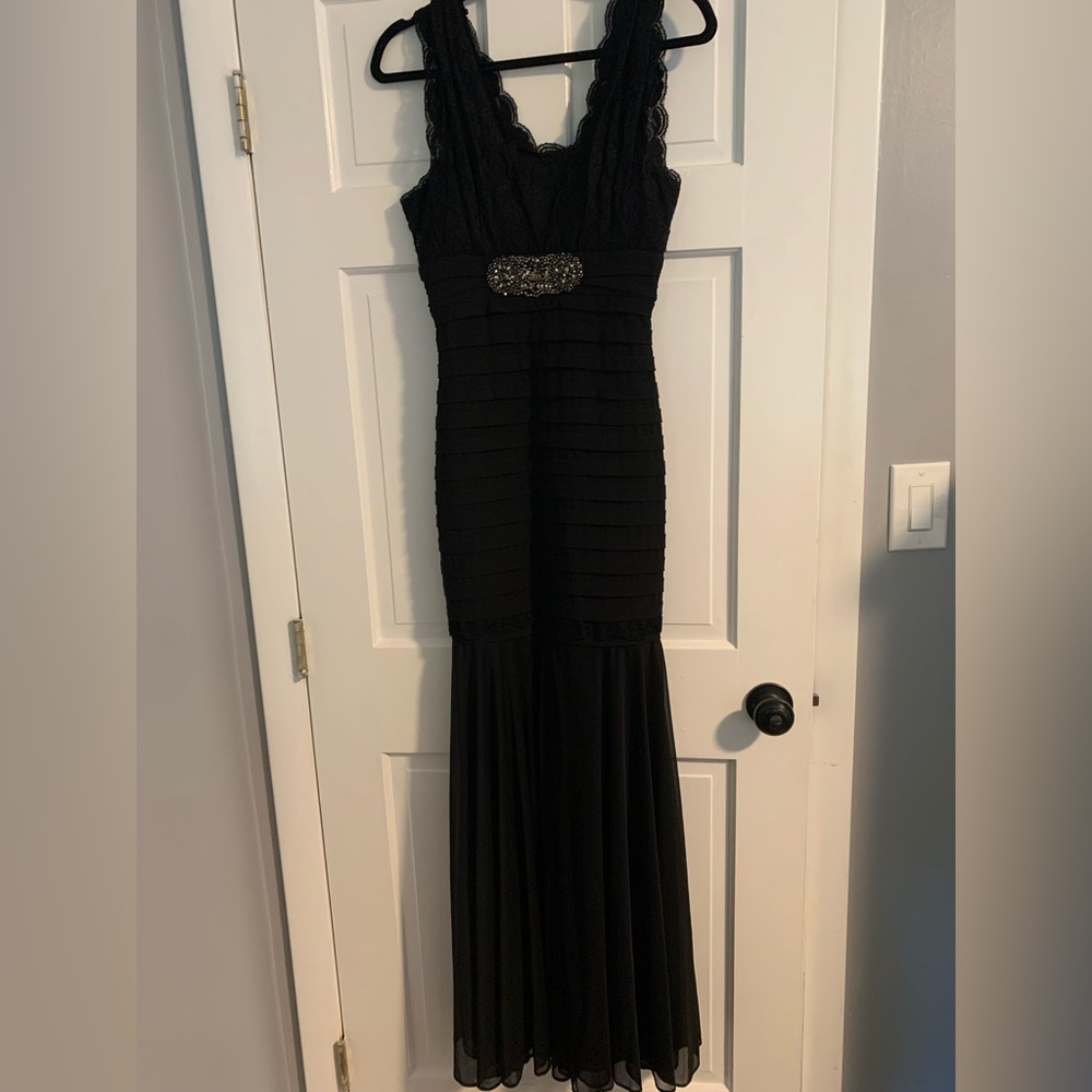 Betsy & Adam Black Formal Dress